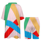 V-neck bat sleeve two piece set