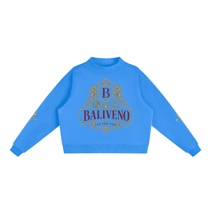 Baliveno Premium Essential Fleece Mock-Neck Crew Sweatshirt