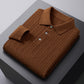 Autumn New Twisted Floral Polo Long Sleeve Loose Casual Bottoming Sweater For Men
