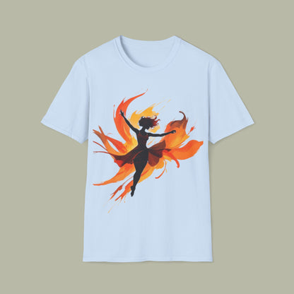 Phoenix Dance T‑Shirt — Fiery Silhouette Graphic Tee