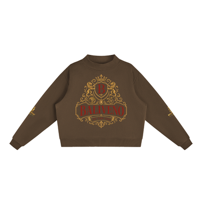 Baliveno Premium Essential Fleece Mock-Neck Crew Sweatshirt