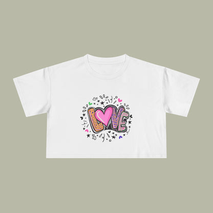 LOVE Heart Graffiti Crop Tee — Cute Love Graphic Top