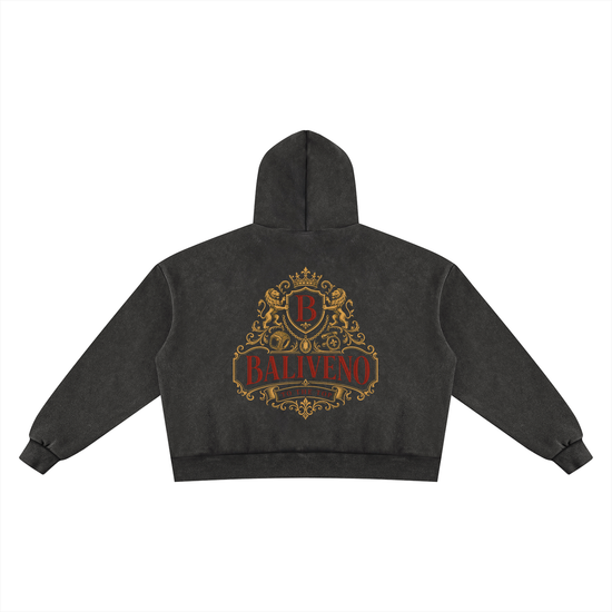Baliveno Unisex Vintage Wash Fleece Boxy Hoodie