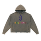 Vintage Washed Frayed-Hem Hoodie
