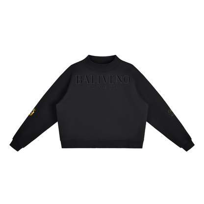 BALIVENO Minimalist Essential Fleece Mock-Neck Crew Sweatshirt — Studio 02