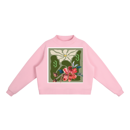 Essential Fleece Mock-Neck Crew Sweatshirt