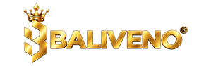 BALIVENO crowned gold wordmark — Shopify header
