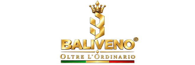BALIVENO gold crown wordmark and Oltre l’Ordinario slogan — footer