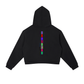 Contrast Side Stripe Cropped Hoodie featuring a colorful vertical design on the back and a stylish cropped cut.