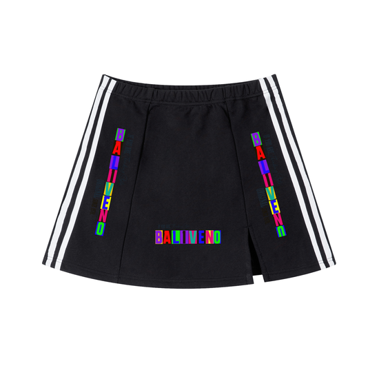 Contrast Side Stripe Slit Skirt