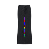 Dyed Washed Drawstring Maxi Skirt featuring colorful &