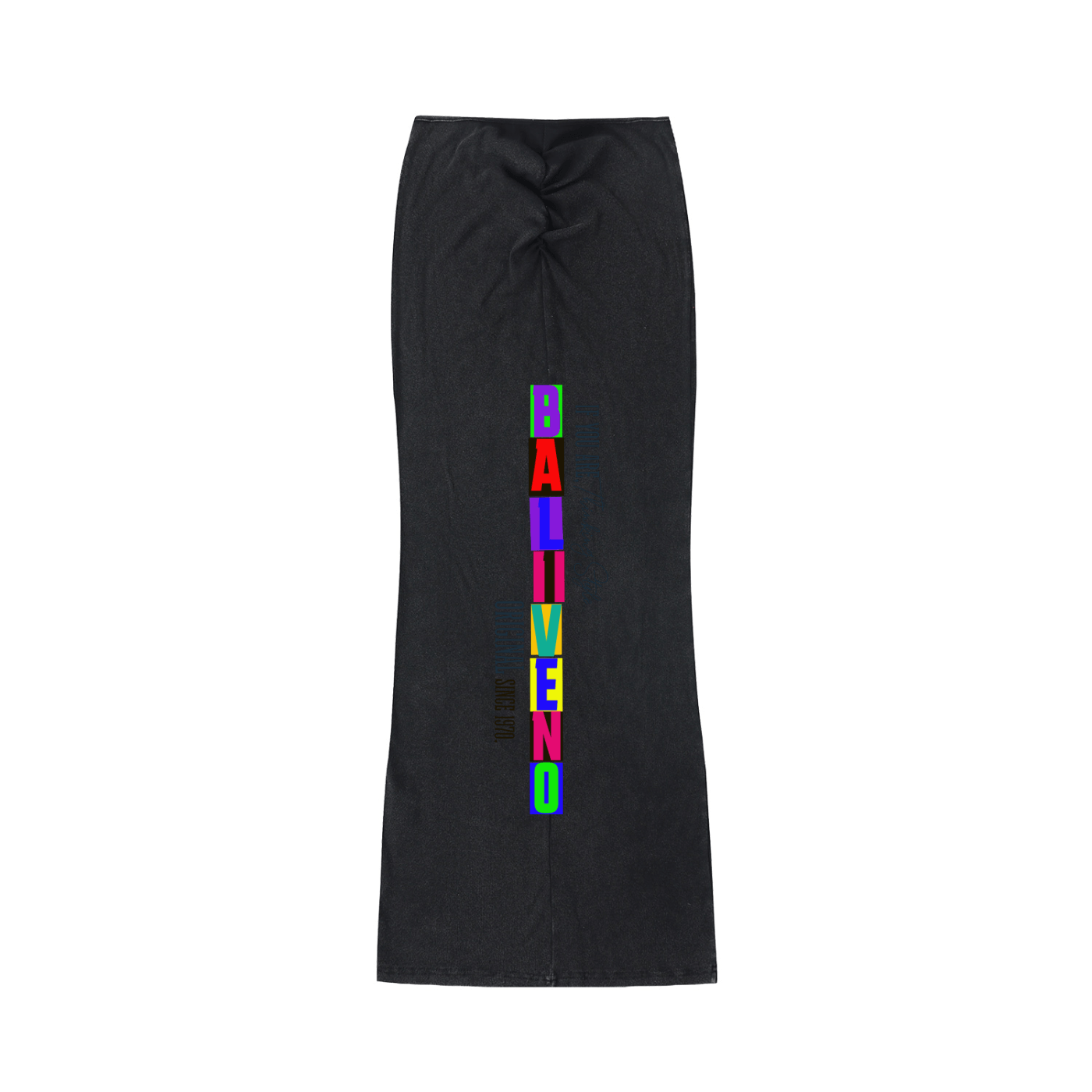 Dyed Washed Drawstring Maxi Skirt featuring bold &