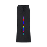 Dyed Washed Drawstring Maxi Skirt featuring bold &