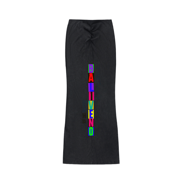 Dyed Washed Drawstring Maxi Skirt featuring bold &