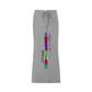 Dyed Washed Drawstring Maxi Skirt in gray with unique text design, perfect for casual and elegant occasions.
