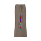 Dyed Washed Drawstring Maxi Skirt featuring colorful text design and drawstring detail.