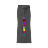 Dyed Washed Drawstring Maxi Skirt featuring bold &