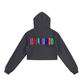 Essential Cropped Zip-Up Hoodie in dark grey with vibrant &