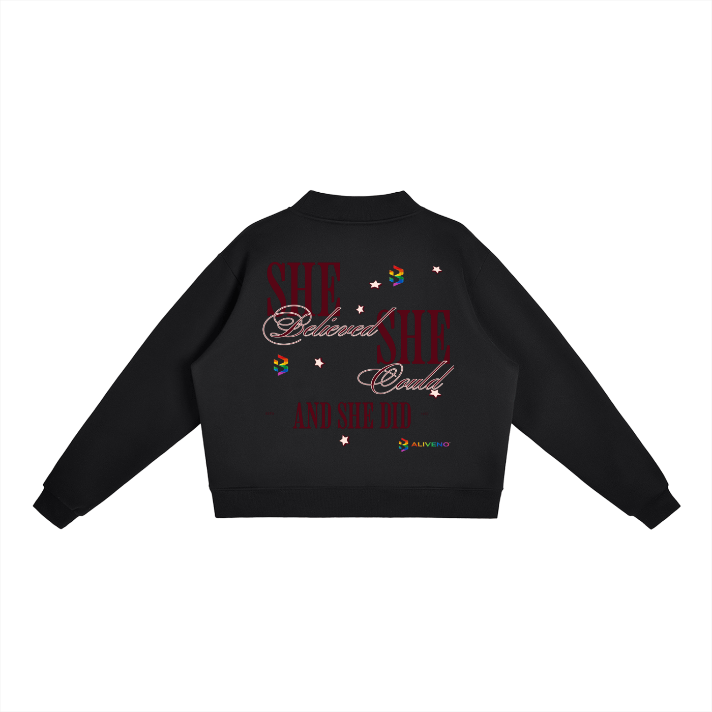 Black sweatshirt with colorful text &