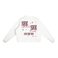 Essential Fleece Mock-Neck Crew Sweatshirt featuring inspiring text on the back, perfect for casual wear.