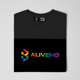 Baliveno Cotton T Shirt displayed in black with a colorful logo for a stylish street-inspired look.