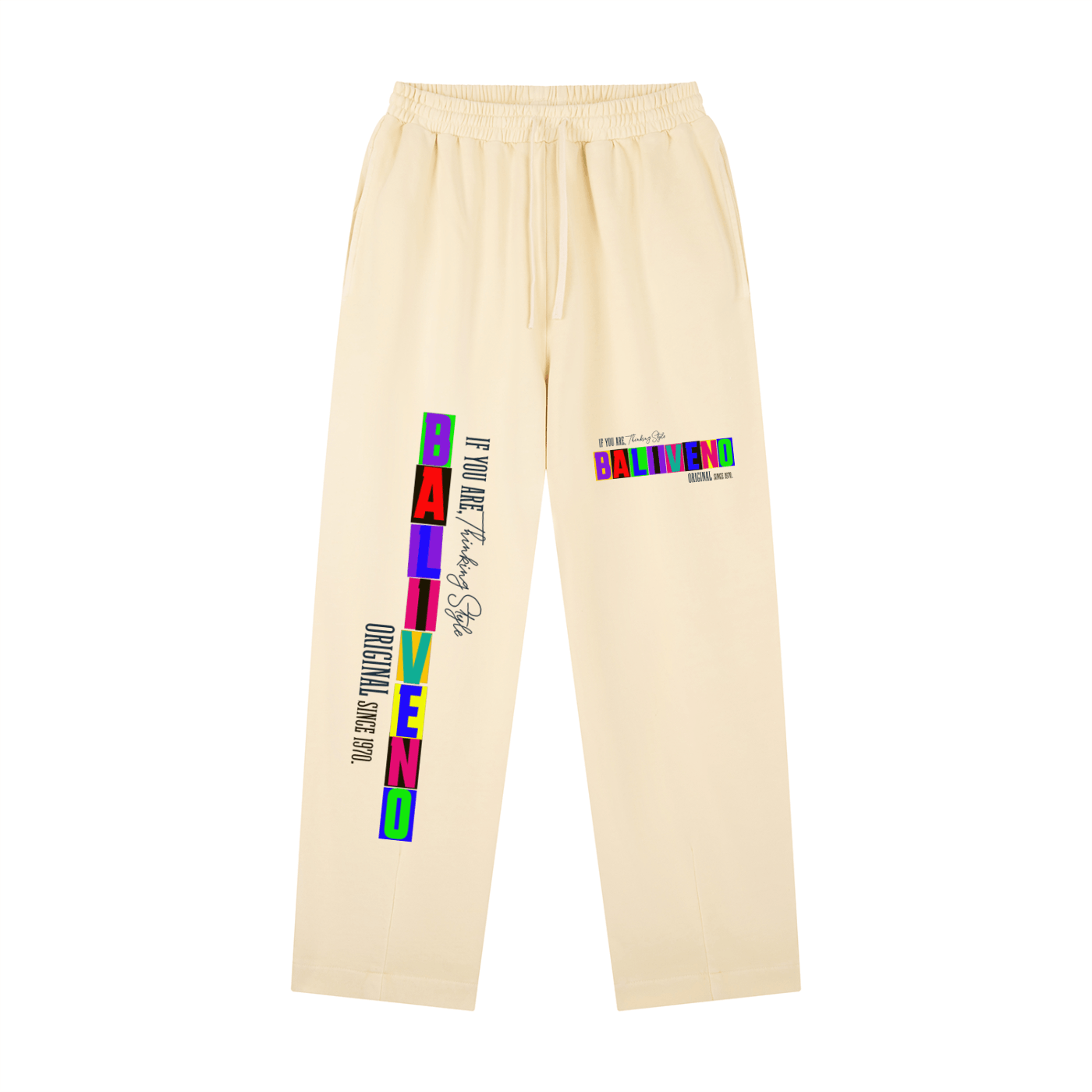 Vintage Washed Drawstring Sweatpants featuring colorful graphic prints and a relaxed fit.