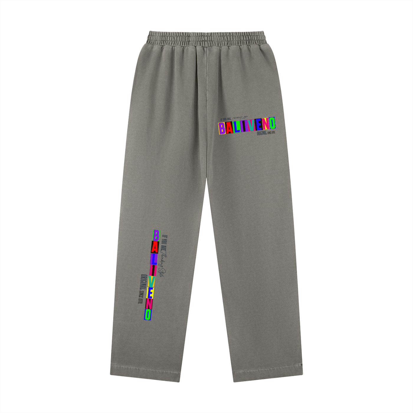 Vintage Washed Drawstring Sweatpants with colorful graphic prints and an elastic waistband for women.