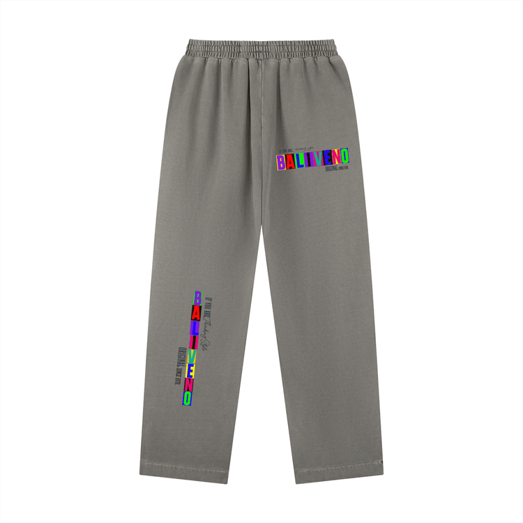 Vintage Washed Drawstring Sweatpants with colorful graphic prints and an elastic waistband for women.