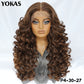 Latisha 13X6 Synthetic Lace Frontal Wig Pre Plucked Lace Front Wig With Baby Hair For Women Curly Highlight Ombre Blonde Female