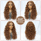Latisha 13X6 Synthetic Lace Frontal Wig Pre Plucked Lace Front Wig With Baby Hair For Women Curly Highlight Ombre Blonde Female