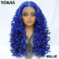 Latisha 13X6 Synthetic Lace Frontal Wig Pre Plucked Lace Front Wig With Baby Hair For Women Curly Highlight Ombre Blonde Female