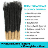 Kinky straight dreadlock extensions showcasing 100% human hair with natural kinky texture, easy to use and install.