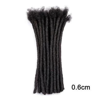 Dreadlocks Brazilian Real Human Hair Strand Crochet Braid Hair Loc Extension 0.6cm Afro Kinky Braiding Handmade locks Wholesale