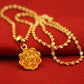 9999 24K REAL gold necklace women&