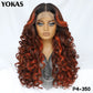 Latisha 13X6 Synthetic Lace Frontal Wig Pre Plucked Lace Front Wig With Baby Hair For Women Curly Highlight Ombre Blonde Female