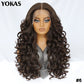Latisha 13X6 Synthetic Lace Frontal Wig Pre Plucked Lace Front Wig With Baby Hair For Women Curly Highlight Ombre Blonde Female