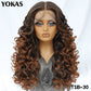 Latisha 13X6 Synthetic Lace Frontal Wig Pre Plucked Lace Front Wig With Baby Hair For Women Curly Highlight Ombre Blonde Female