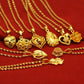 9999 24K REAL gold necklace women&