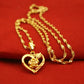 9999 24K REAL gold necklace women&