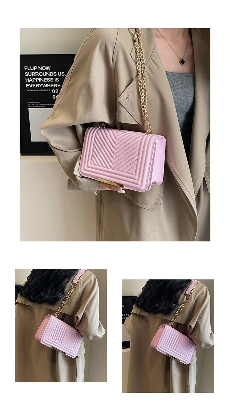 Fashion Small Handbags for Women 2024 Trend Designer Luxury Shoulder Crossbody Bags Female Pu Leather Sling Hand Messenger Bag