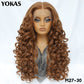 Latisha 13X6 Synthetic Lace Frontal Wig Pre Plucked Lace Front Wig With Baby Hair For Women Curly Highlight Ombre Blonde Female