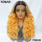 Latisha 13X6 Synthetic Lace Frontal Wig Pre Plucked Lace Front Wig With Baby Hair For Women Curly Highlight Ombre Blonde Female