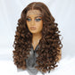 Latisha 13X6 Synthetic Lace Frontal Wig Pre Plucked Lace Front Wig With Baby Hair For Women Curly Highlight Ombre Blonde Female