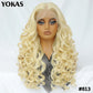 Latisha 13X6 Synthetic Lace Frontal Wig Pre Plucked Lace Front Wig With Baby Hair For Women Curly Highlight Ombre Blonde Female