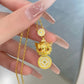 9999 24K REAL gold necklace women&