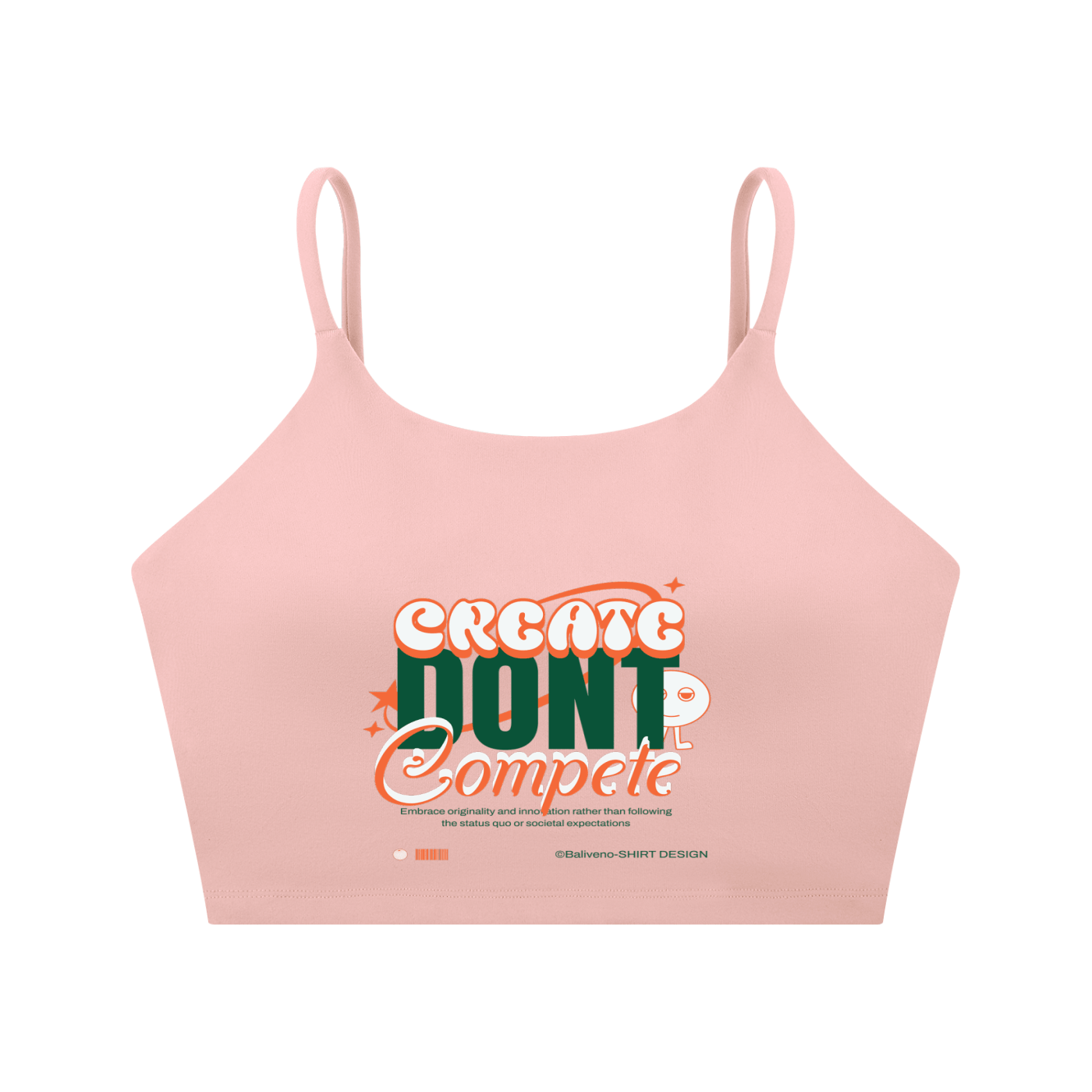 Spaghetti Strap Yoga Sports Bra in pink with &