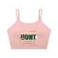 Spaghetti Strap Yoga Sports Bra in pink with &