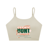 Spaghetti Strap Yoga Sports Bra in beige with &