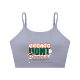 Spaghetti Strap Yoga Sports Bra featuring "Create Don&