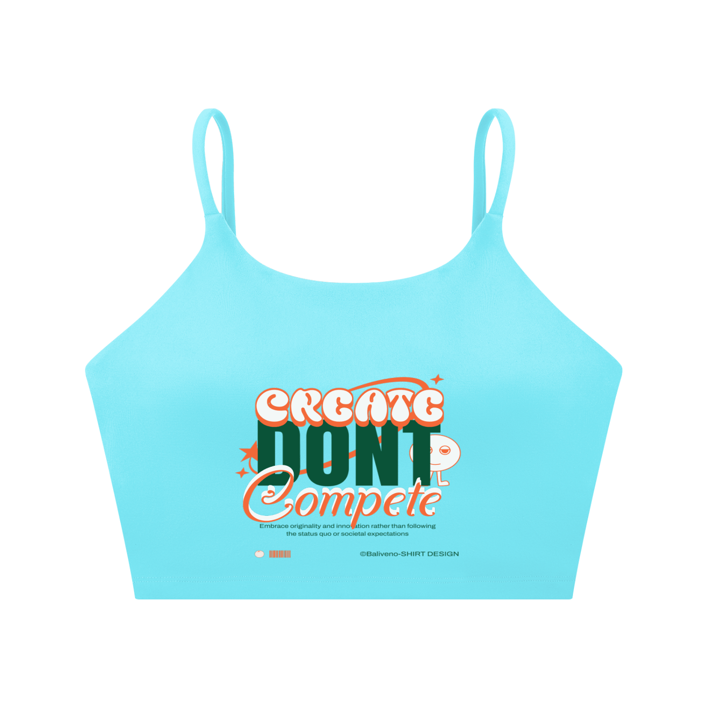 Spaghetti Strap Yoga Sports Bra in blue with &